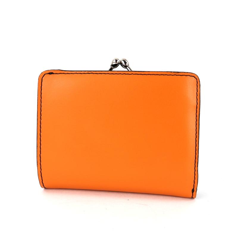 ヴィヴィアンウエストウッド 二つ折り財布 がま口 オレンジ エナメル Vivienne Westwood ヴィヴィアンウエストウッド 財布 レディース