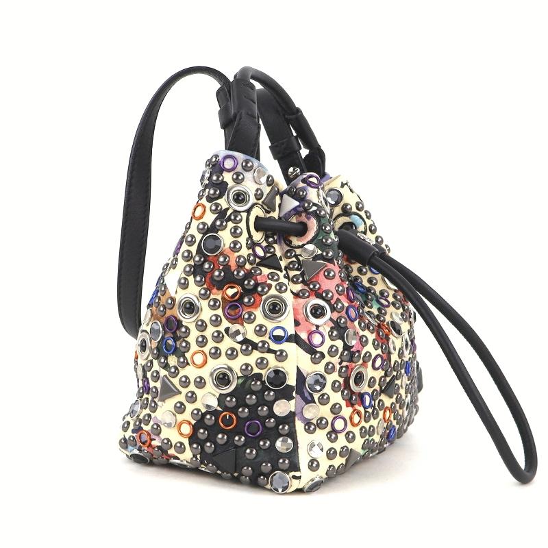 【極美品/最高級】ジョルジオアルマーニ 総柄 2way ショルダーバッグ GIORGIO ARMANI ジョルジオアルマーニ 巾着バッグ 2WAY ショルダー