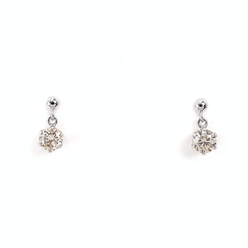 ダイヤモンド ピアス 一粒ダイヤ Pt900 0.15ct 両耳用 二個