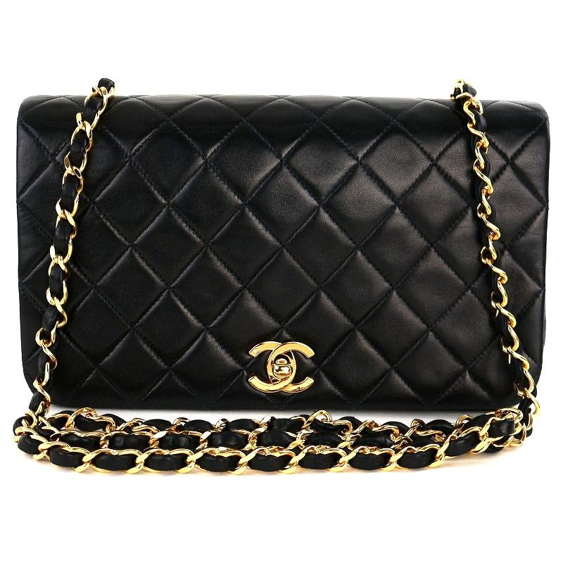 マトラッセ シャネル バッグ チェーンショルダー ブラック ゴールド