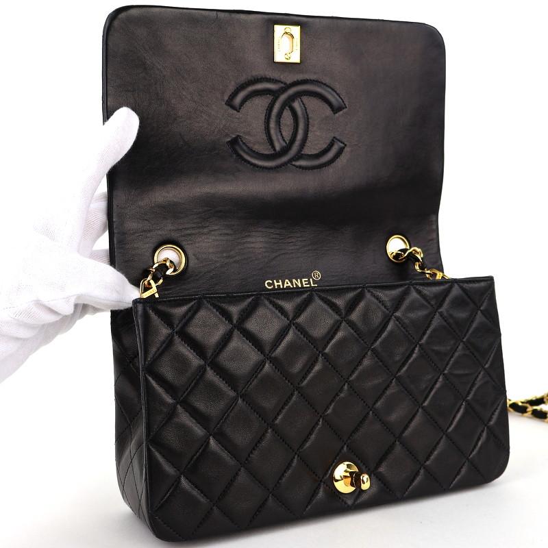 マトラッセ シャネル バッグ チェーンショルダー ブラック ゴールド