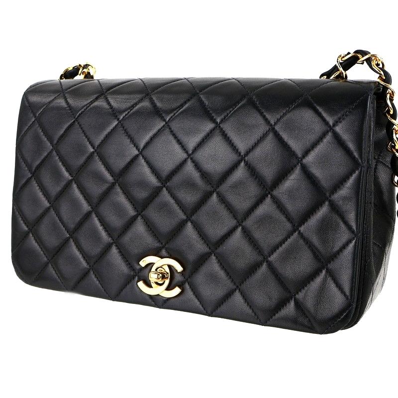 マトラッセ シャネル バッグ チェーンショルダー ブラック ゴールド