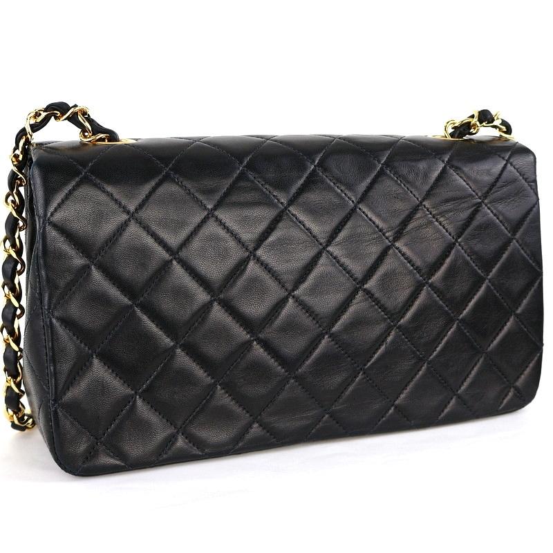 マトラッセ シャネル バッグ チェーンショルダー ブラック ゴールド
