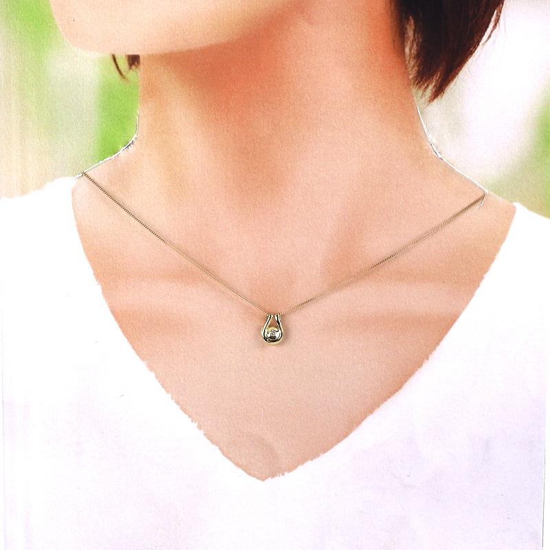 ネックレス レディース 18金 馬蹄モチーフ ダイヤ 0.05ct ダイヤ 