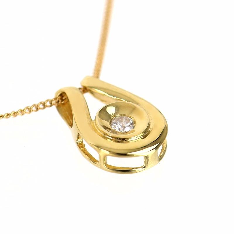 ネックレス レディース 18金 馬蹄モチーフ ダイヤ 0.05ct ダイヤ