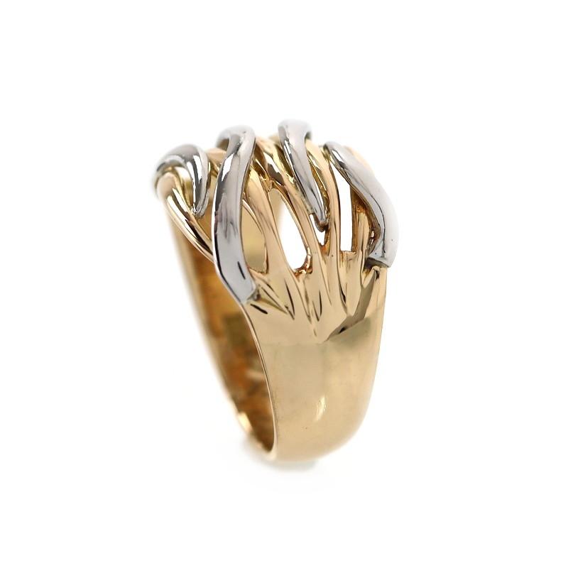 指輪 K18YG×Pt900 18金 プラチナ900 13号 コンビカラー デザインリング