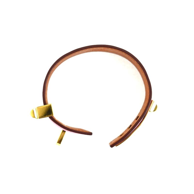 HERMES エルメス コリエドシアン 24 レザーブレスレット ピンク