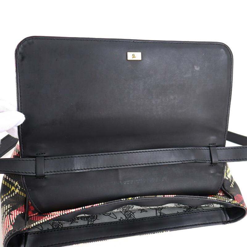 ヴィヴィアンウエストウッド　ショルダーバッグ　チェック　オーブロゴ　マチ無し Vivienne Westwood ヴィヴィアンウエストウッド バッグ