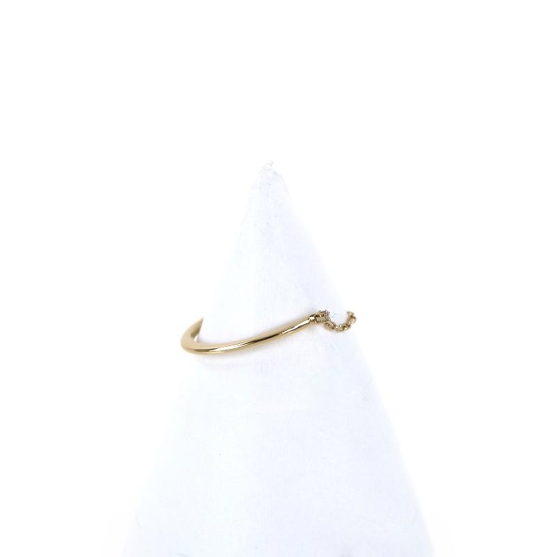 AHKAH アーカー 指輪 10金 レディース ダイヤティナチェーンリング