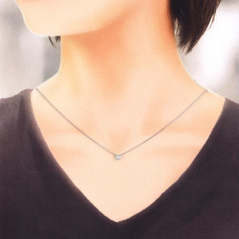 ヴァンドーム青山 ネックレス レディース Pt850×950 ハート＆ダイヤ