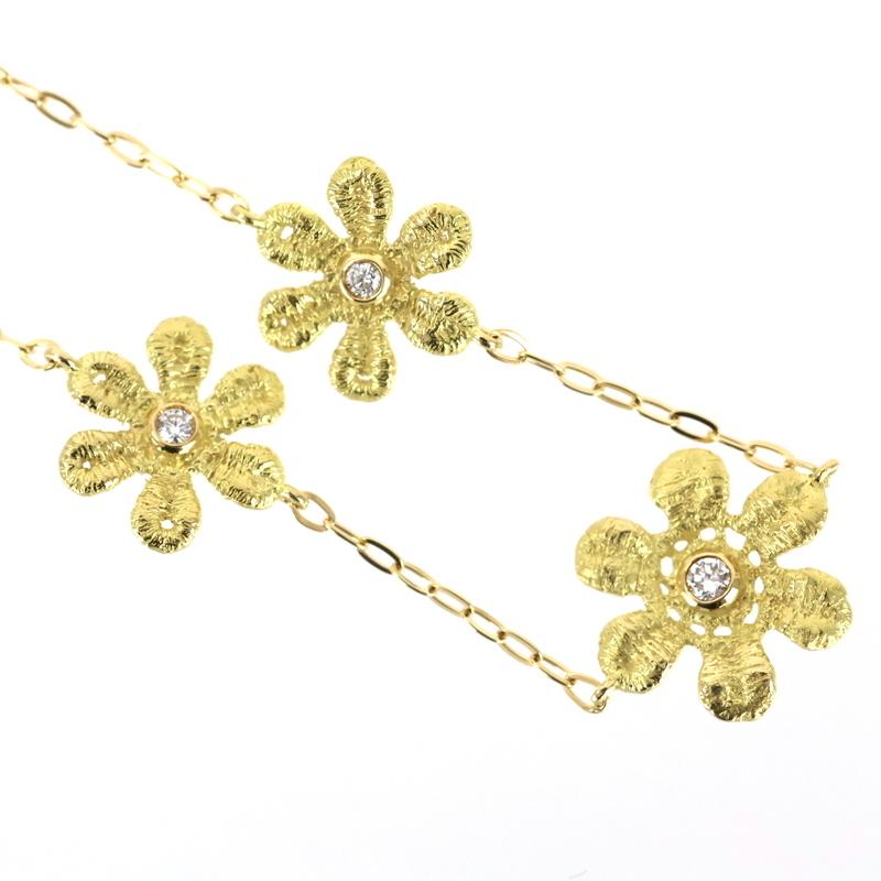 ジュネ ブレスレット レディース 18k 18金 イエローゴールド フラワー 