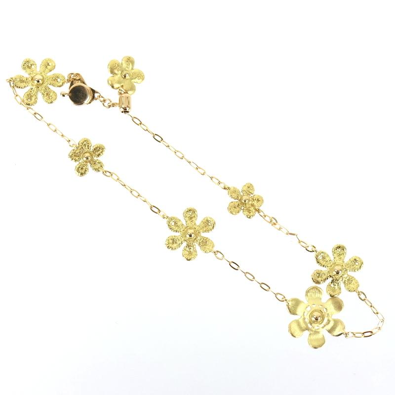 ジュネ ブレスレット レディース 18k 18金 イエローゴールド フラワー