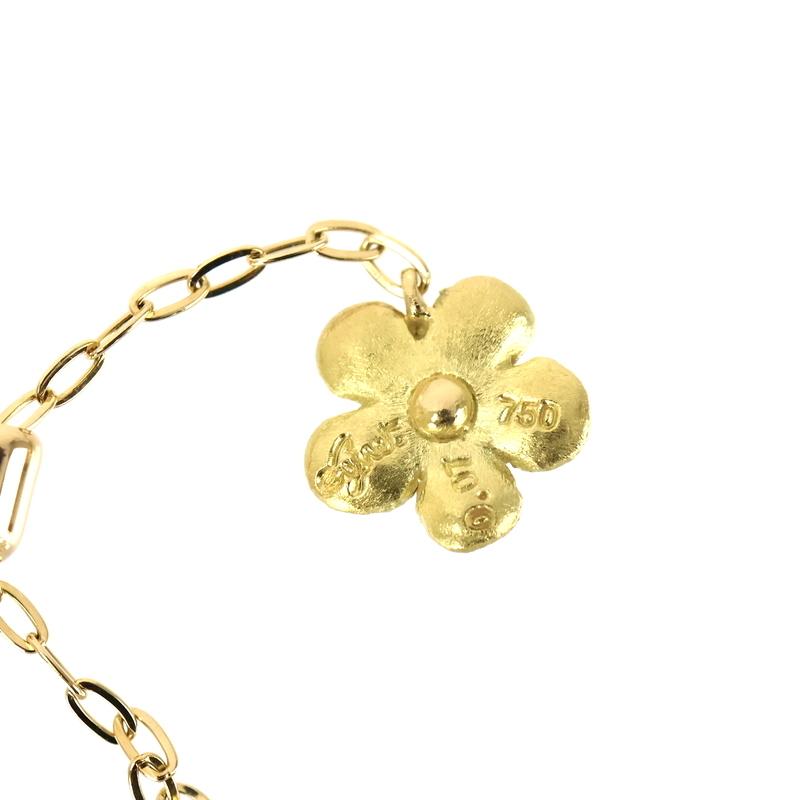ジュネ ブレスレット レディース 18k 18金 イエローゴールド フラワー 