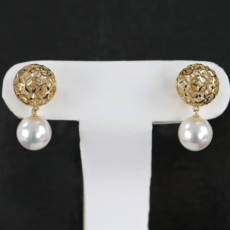 新品】パール ピアス トップ 18金 K18WG ホワイトゴールド