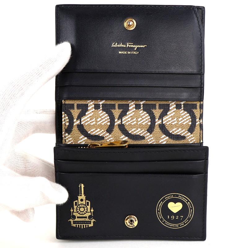 FERRAGAMO フェラガモ 財布 グレージュ 二つ折り財布 レディース