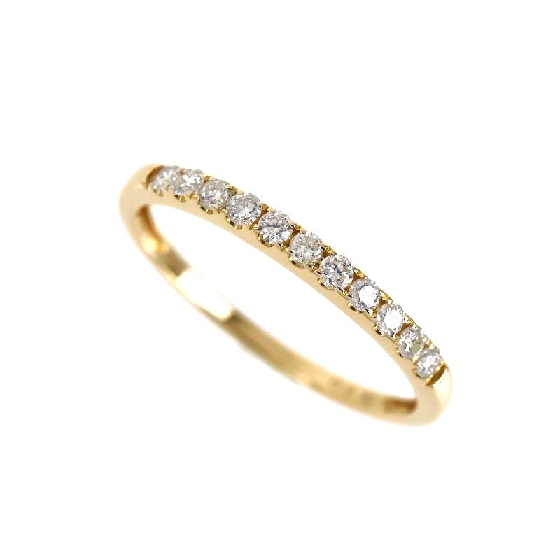 売り切り価格VEN K18YG ハーフエタニティリング 13号 指輪 K18YG 18金 ハーフエタニティ風 13号 ダイヤ 0.20ct