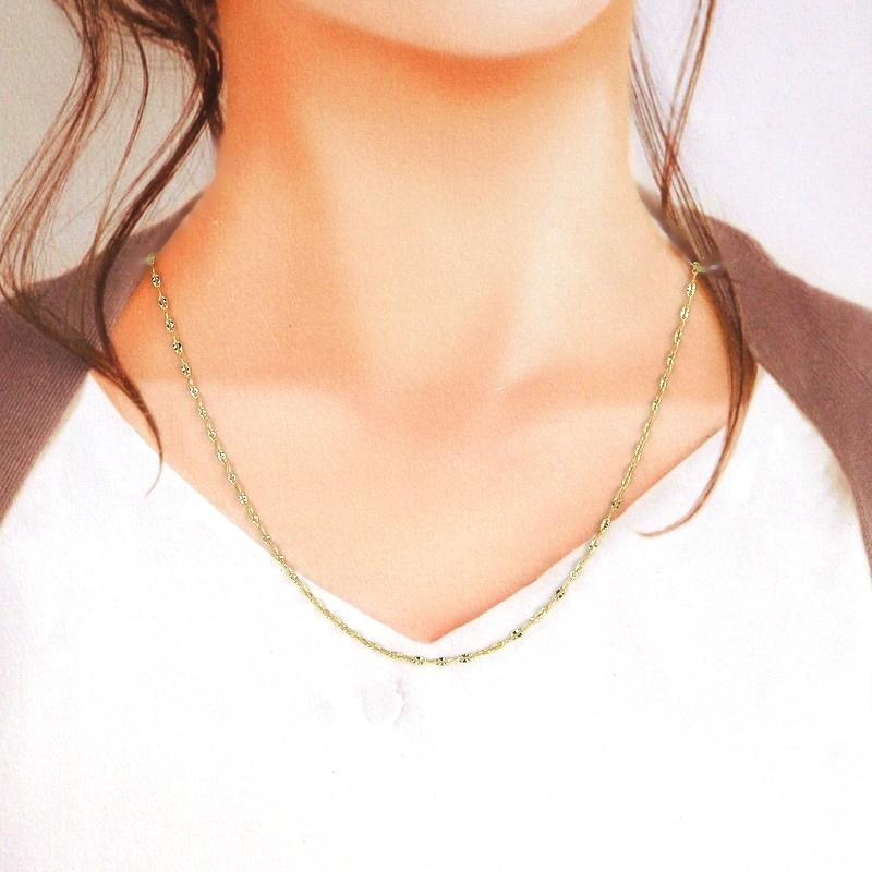 K18 ・18金 ネックレス ✨ペタルチェーン45cm ペタルチェーン 18金 ネックレス チェーン ホワイトゴールド