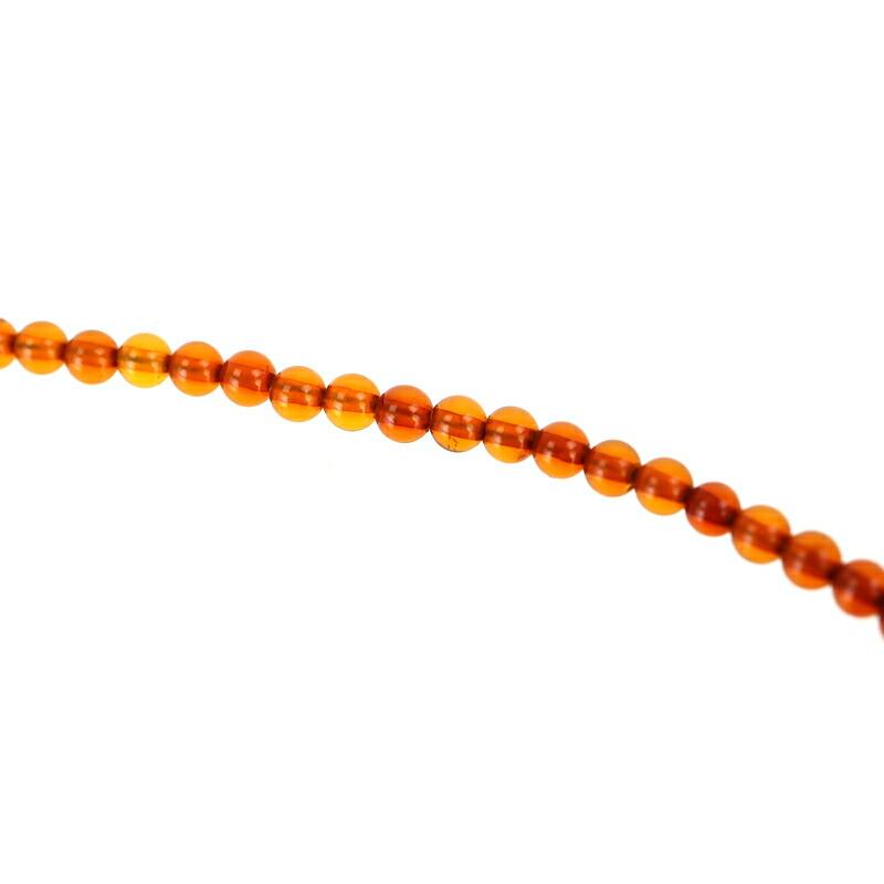 琥珀 ネックレス グラデーション 50.5cm K18WG留め具 18金 ホワイト
