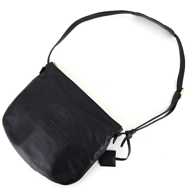 LOEWE ブラックレザー ショルダーバッグ LOEWE（ロエベ） バッグ 中古 ショルダーバッグ レザー ブラック