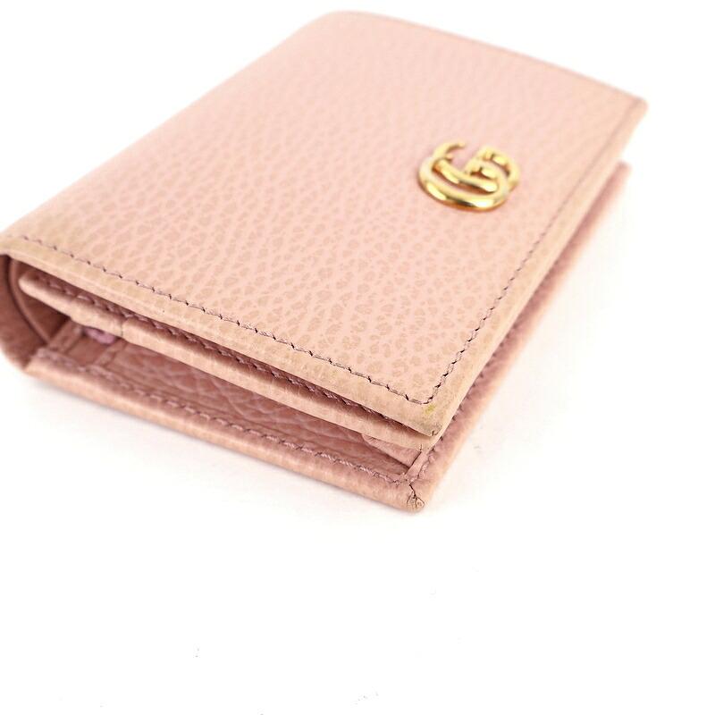 GUCCI GGマーモント 二つ折り　ミニ財布　ピンク GUCCI（グッチ） 財布 二つ折り ダブルG スモールウォレット ピンク