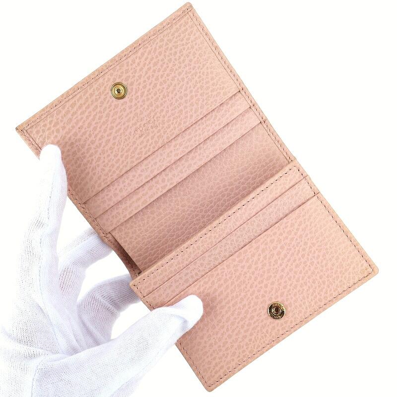 GUCCI グッチ GGマーモント コンパクト ウォレット ピンク ダブルG GUCCI（グッチ） 財布 二つ折り ダブルG スモールウォレット ピンク