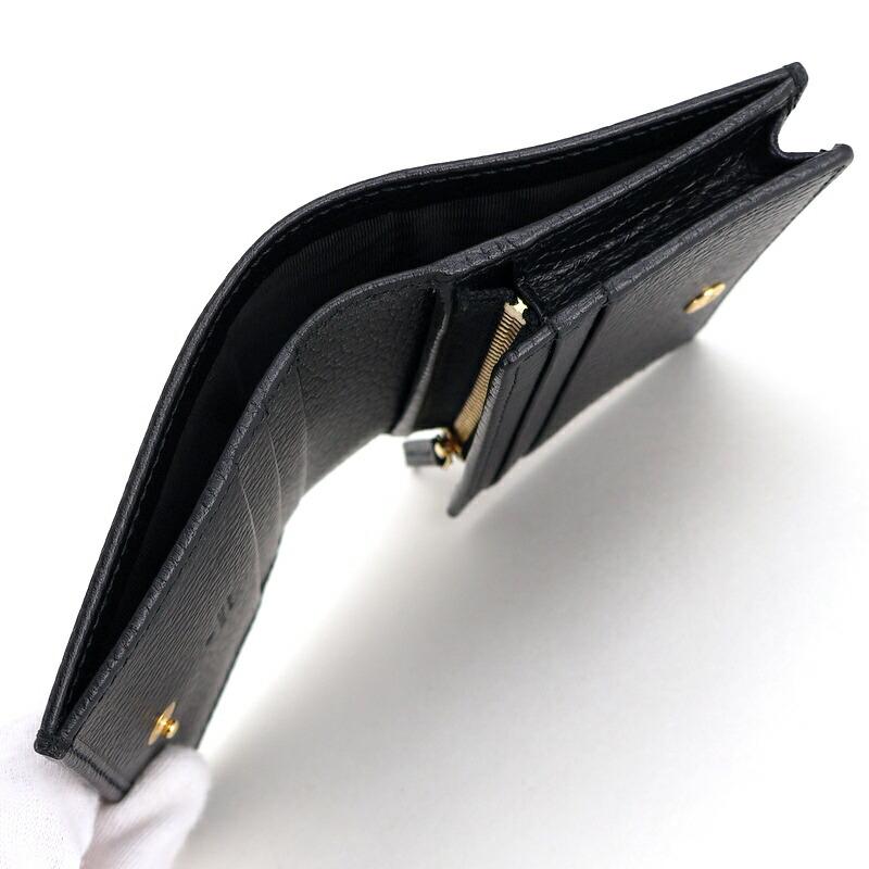 ダブルG グッチ 財布 二つ折り スモールウォレット ブラック 456126 GG
