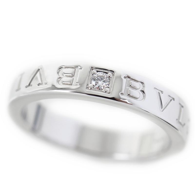BVLGARI（ブルガリ） 指輪 18金 ダブルロゴ 16.5号 K18WG ホワイト