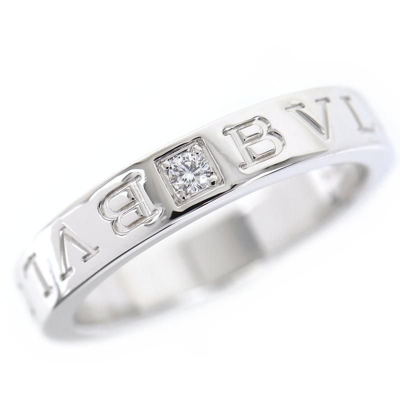 BVLGARI（ブルガリ） 指輪 18金 ダブルロゴ 16.5号 K18WG ホワイト