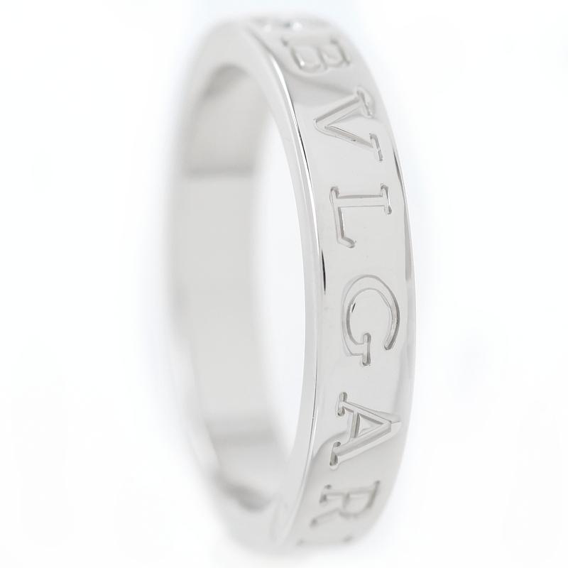 BVLGARIブルガリ18K ホワイトゴールド リング BVLGARI（ブルガリ） 指輪 18金 ダブルロゴ 16.5号 K18WG ホワイト