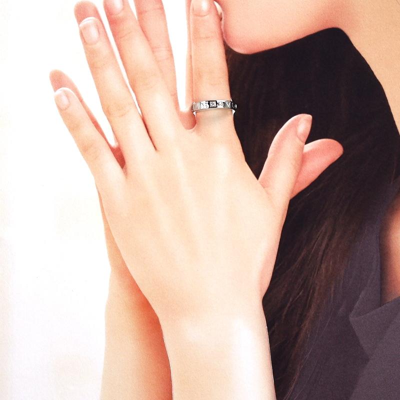 BVLGARI（ブルガリ） 指輪 18金 ダブルロゴ 16.5号 K18WG ホワイト