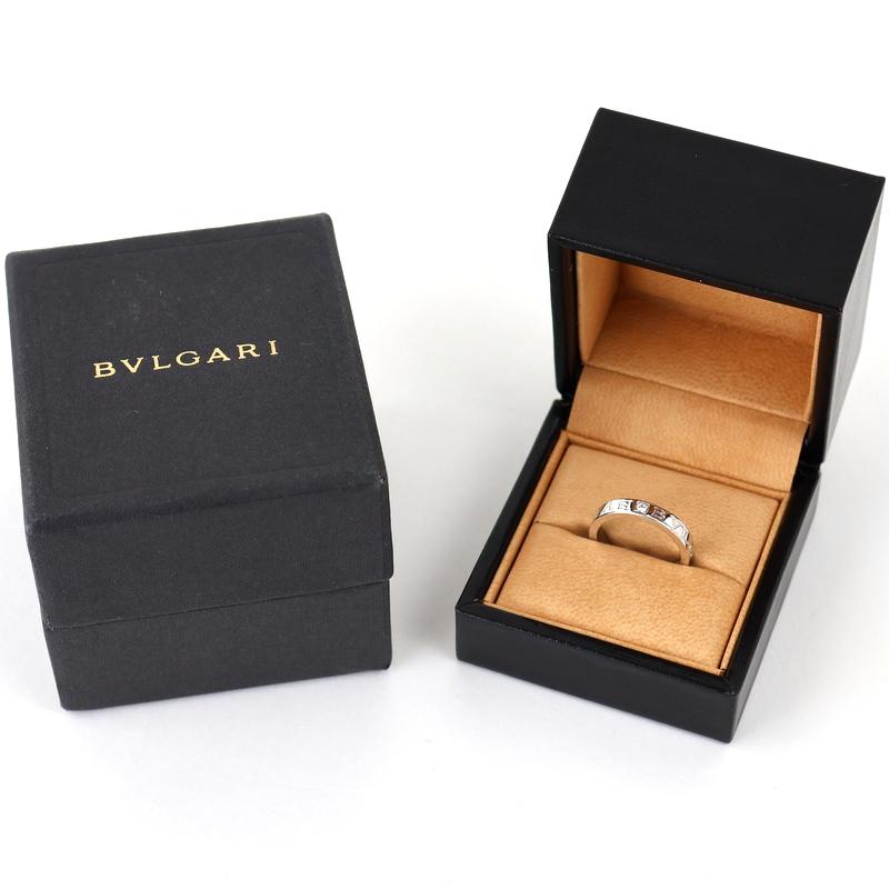 BVLGARI（ブルガリ） 指輪 18金 ダブルロゴ 16.5号 K18WG ホワイト 
