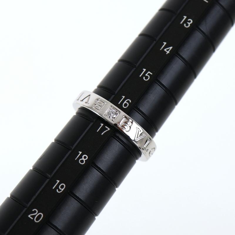 BVLGARI（ブルガリ） 指輪 18金 ダブルロゴ 16.5号 K18WG ホワイト 