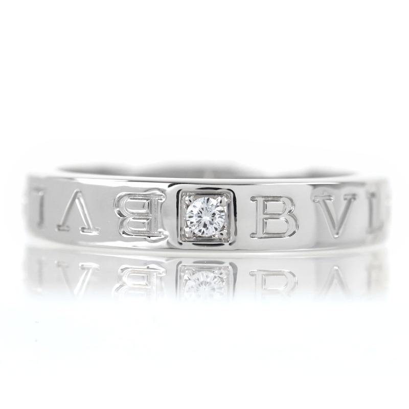 BVLGARI（ブルガリ） 指輪 18金 ダブルロゴ 16.5号 K18WG ホワイト