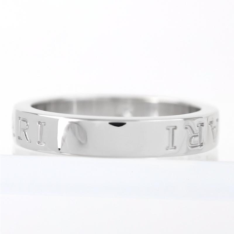 BVLGARI（ブルガリ） 指輪 18金 ダブルロゴ 16.5号 K18WG ホワイト 
