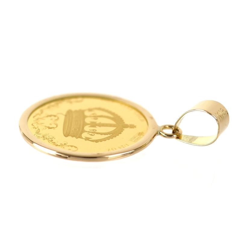 ペンダントトップ K24×K18YG クラウン金貨 1/25oz 1.5g イエロー