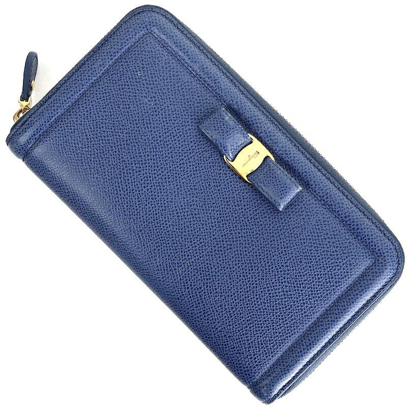 VARA（Salvatore Ferragamo） フェラガモ 財布 ヴァラ ブルー ラウンド