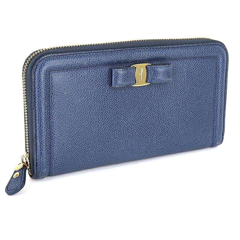 VARA（Salvatore Ferragamo） フェラガモ 財布 ヴァラ ブルー ラウンド