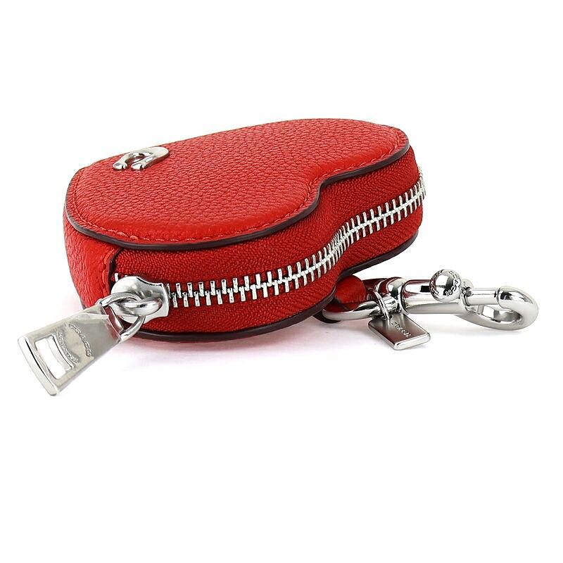 COACH（コーチ） ハートコインパース レッド フック付き ポリッシュド