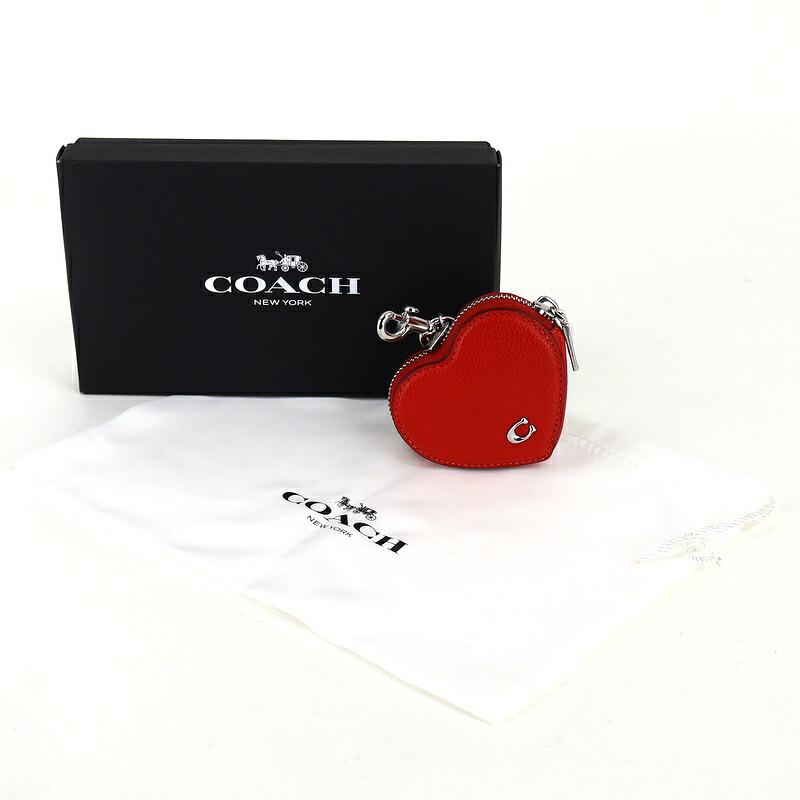 COACH（コーチ） ハートコインパース レッド フック付き ポリッシュド