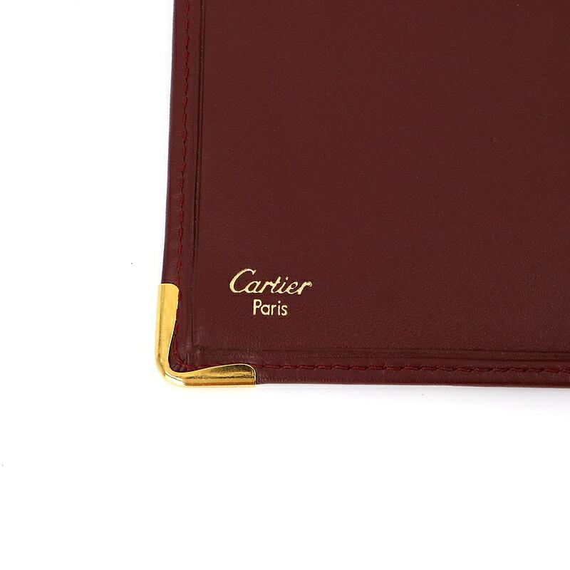 MUST DE CARTIER カルティエ 二つ折り札入れ マストライン ボルドー 札