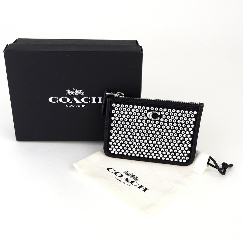 COACH（コーチ） ミニスキニーIDカードケース・クリスタル ブラック