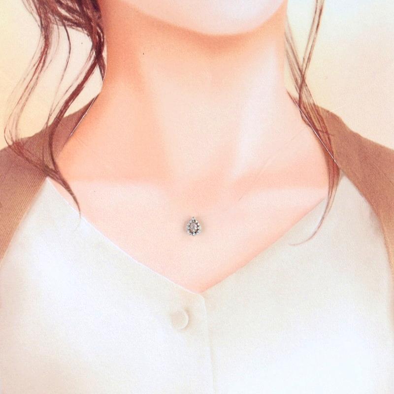 ペンダントトップ K18RG×Pt900 ダイヤモンド ピンクダイヤモンド 0.06