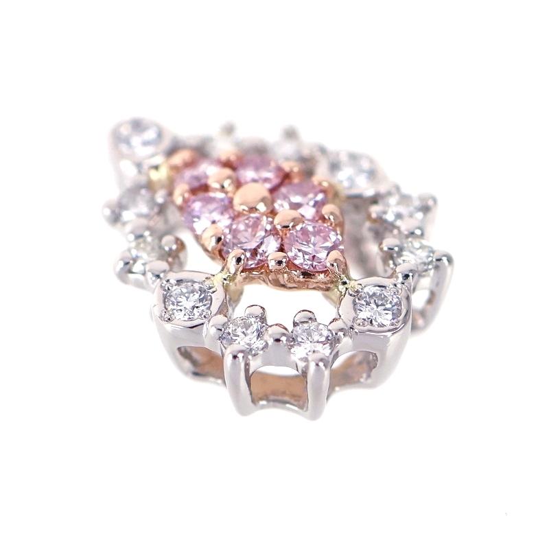 ペンダントトップ K18RG×Pt900 ダイヤモンド ピンクダイヤモンド 0.06