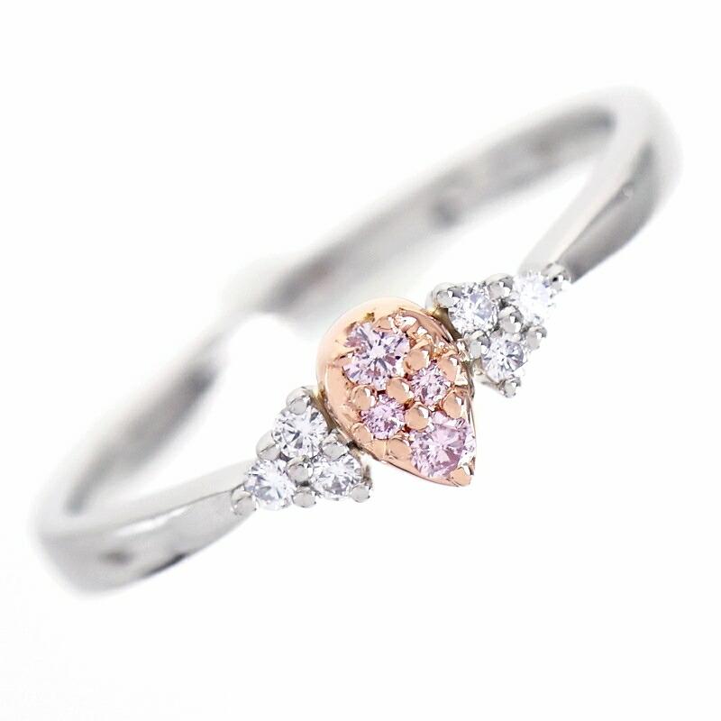 指輪 レディース ダイヤ ピンクダイヤ 0.04ct 0.05ct Pt900 K18PG
