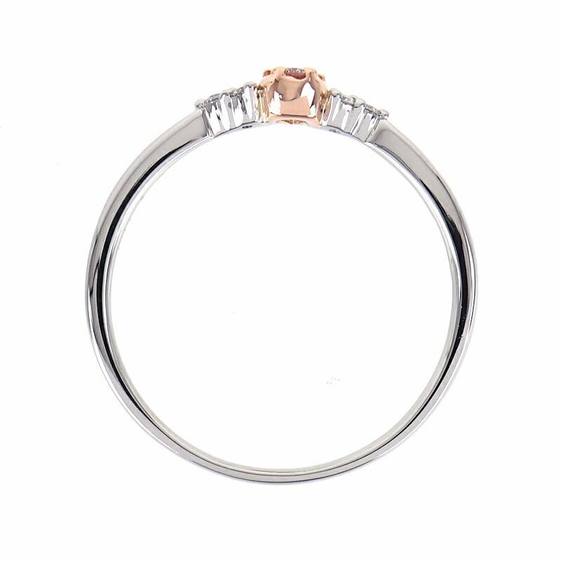 指輪 レディース ダイヤ ピンクダイヤ 0.04ct 0.05ct Pt900 K18PG