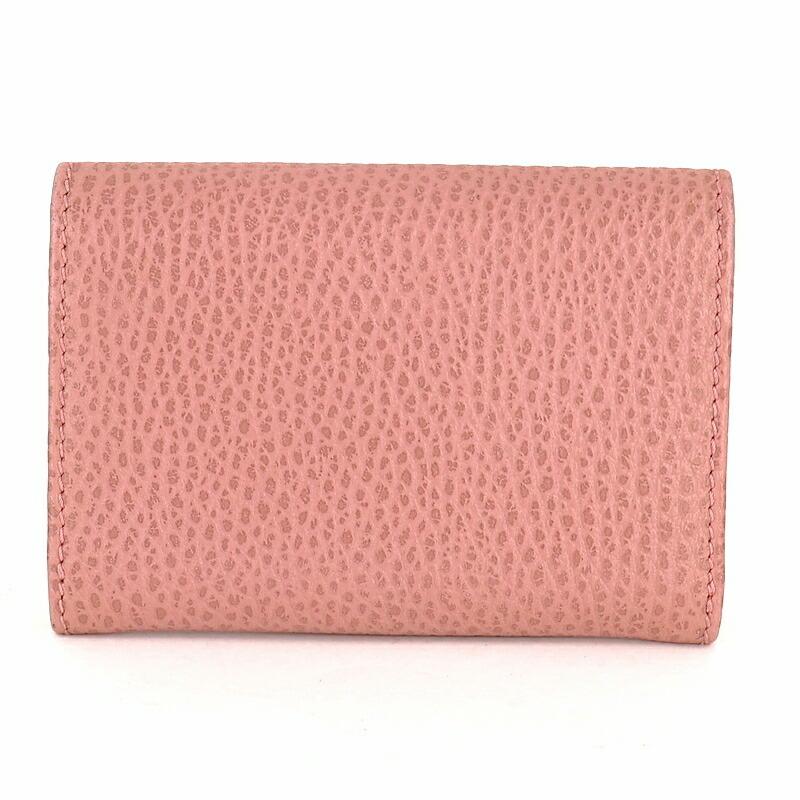 GUCCI ピンク レザー 名刺入れ GUCCI（グッチ） カードケース 名刺入れ ピンク レザー 箔押しロゴ