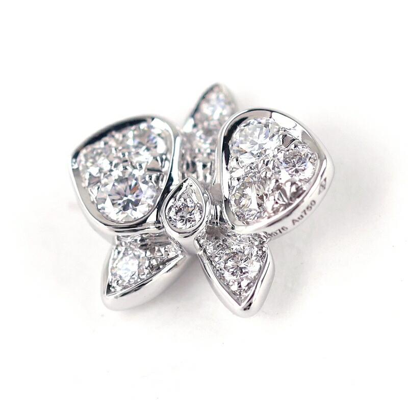CARESSE D'ORCHIDEES PAR CARTIER カルティエ ピアス K18WG カレス