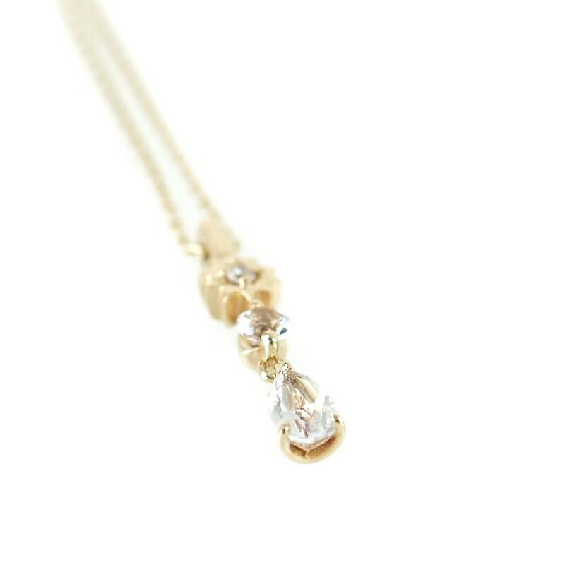 スタージュエリー 10金 ネックレス レディース 40cm ダイヤ 0.01ct 透明石 ドロップモチーフ 星モチーフ 1.2g デザインネックレス ジュエリー アクトワン_6