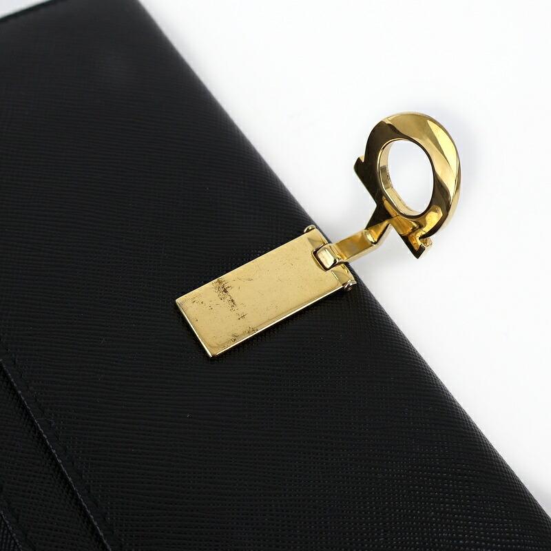 FERRAGAMO（フェラガモ） 財布 ガンチーニ 2つ折り長財布 ブラック