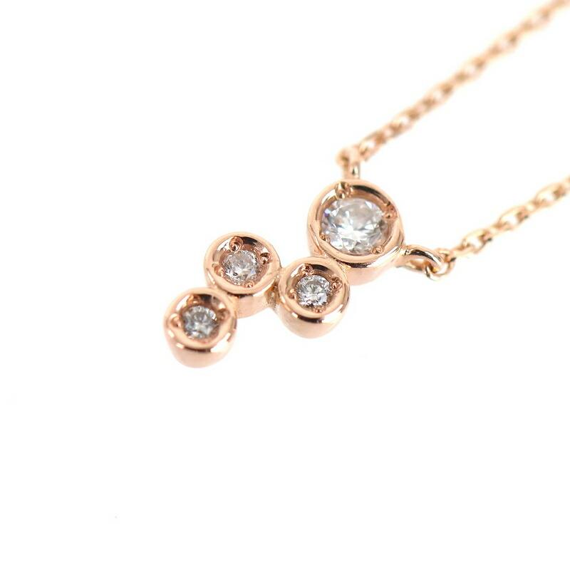 ４℃ ネックレス10k ダイヤ シンプル 4℃（ヨンドシー） ネックレス 10k 10金 ピンクゴールド 39cm